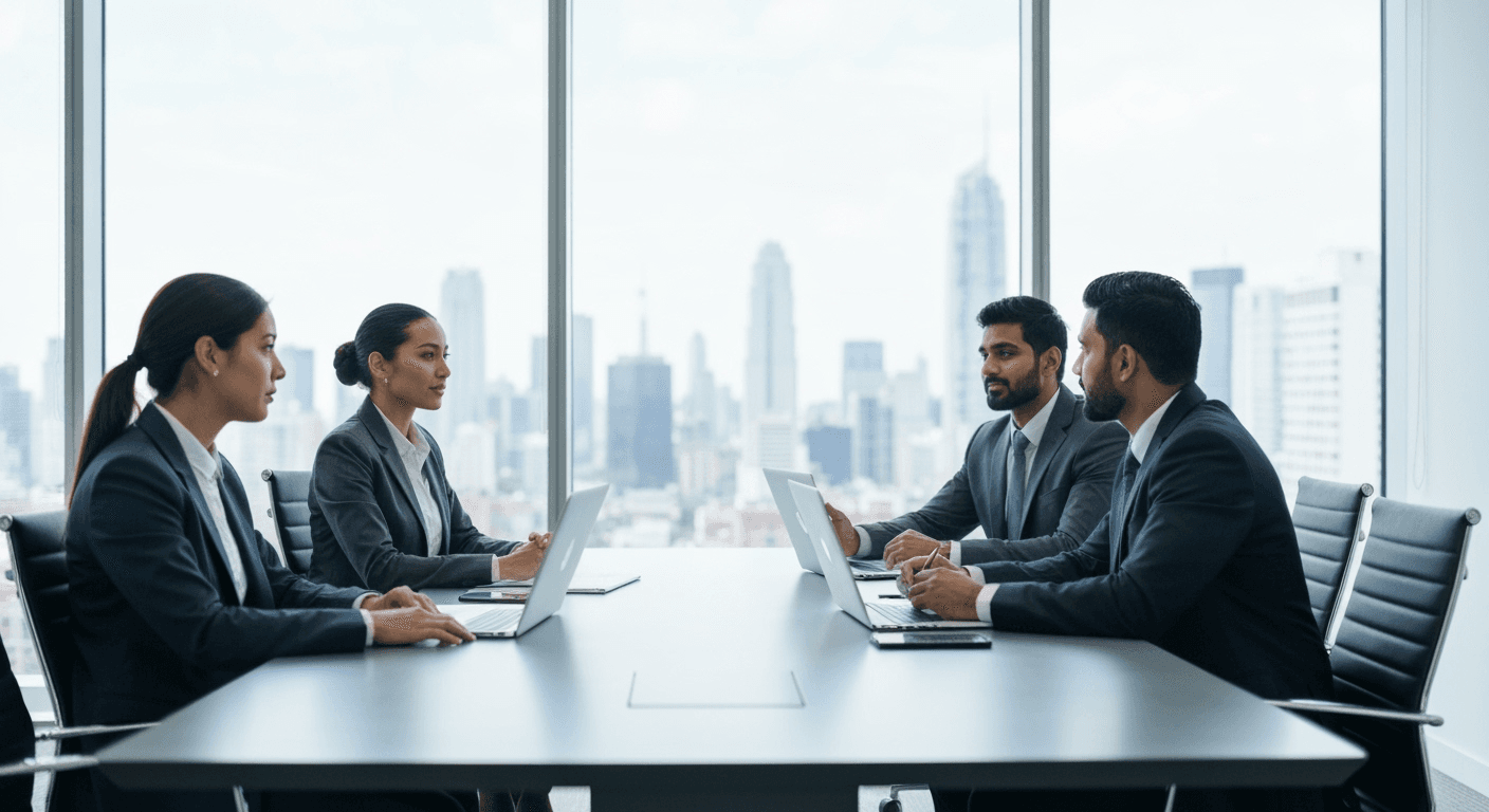 Professional business team collaboration